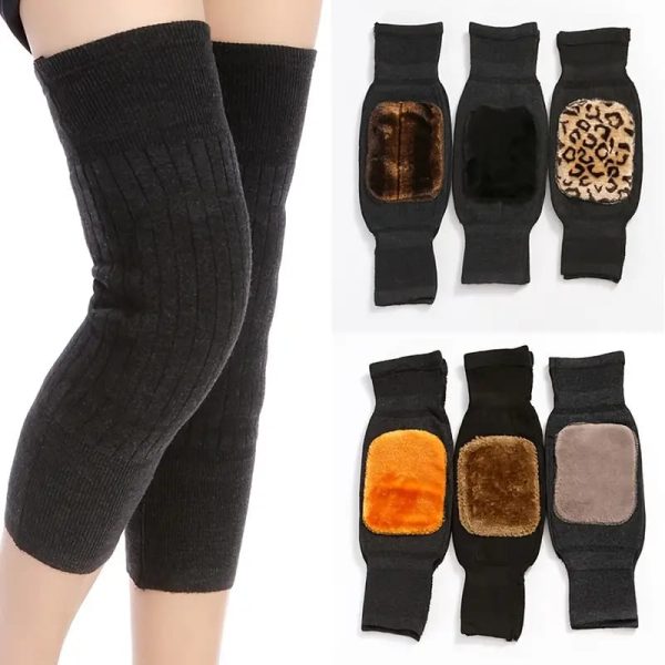 (1pair ) Knee Warmer Woolen Knee Cap For Men And Women (random Design)