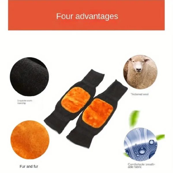 (1pair ) Knee Warmer Woolen Knee Cap For Men And Women (random Design)